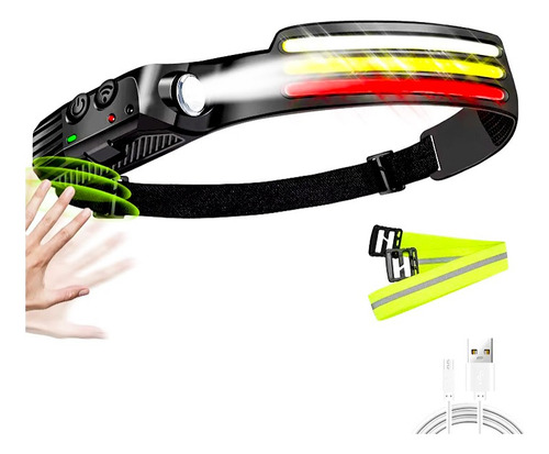 Linterna De Cabeza Recargable Led Con Sensor Camping