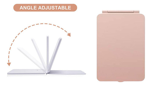 Espejo De Maquillaje Led, Espejo De Maquillaje De Viaje Rosa
