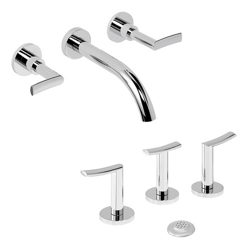 Combo Griferías Hydros Mind Lever Lavatorio Pared Bidet Baño