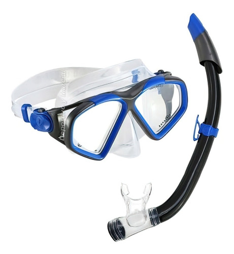 Luneta + Snorkel Valvula Profesional Aqualung Favola Visor