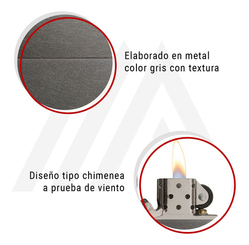 Imagen 8 de 10 de Encendedor Zippo Lighter Classic Grey Dusk Gris