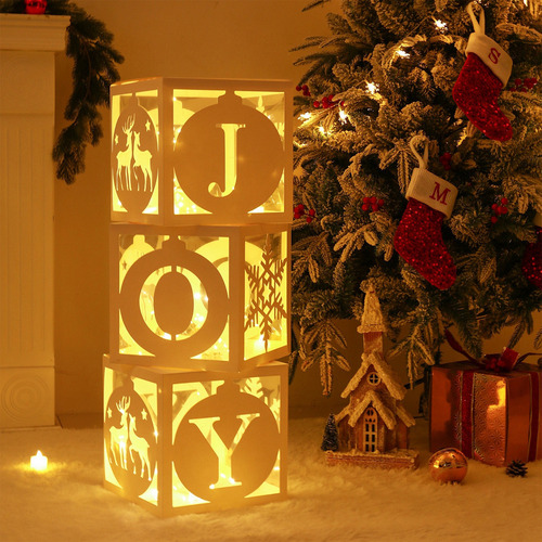 2025new Caja Joy Iluminada De Interior Decoración Navideña