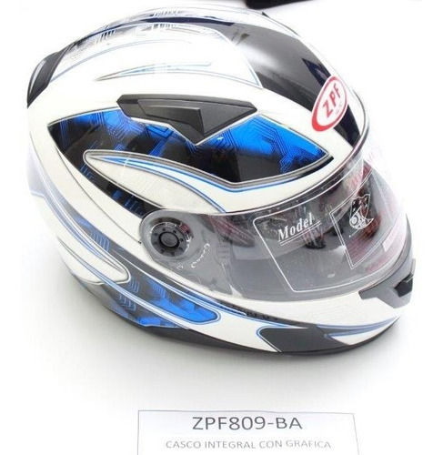 Casco Zpf Integral Blanco / Azul Talle Xl