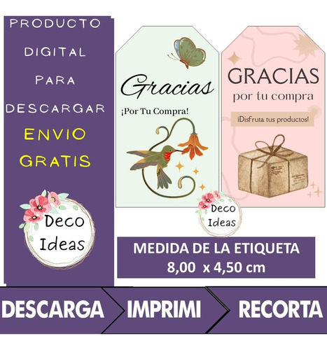 Imagen 5 de 5 de Kit Imprimible 05 Para Emprendedores A Color Etiquetas