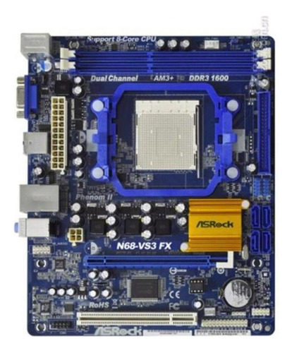 Placa Mãe Asrock N68-vs3 Fx Socket Am3 Ddr3 Com Espelho