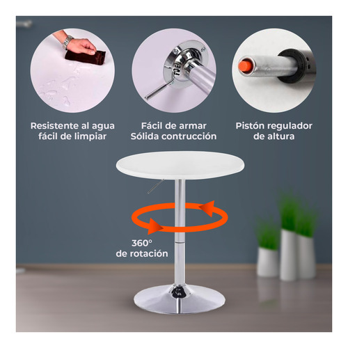 Mesa De Bar Regulable Con Diseño Moderno Y Elegante