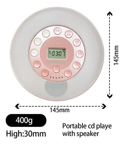 Zz S Reproductor De Cd Discman Recargable Con Bocina Usb Mp3