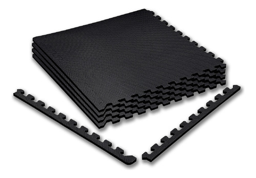 Set 4 Tapetes Piso De Neopreno Xrush TPG-01 Color Negro