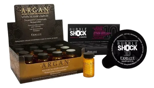 comprar Kit Combo Cofre Bubble Shock X12 Ampollas Argan X12 Fidelite