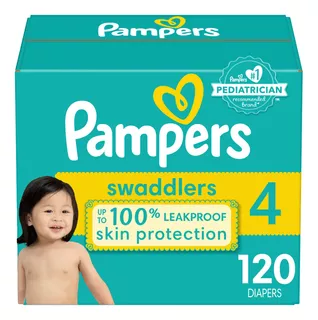 Pampers Swaddlers Pañales Etapa 4, 120 Unidades . Para Bebés