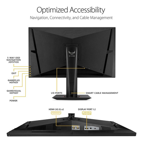 Monitor Gamer Asus Tuf Vg27aq 27 2k Hdr, 165-144hz, 1ms Ips