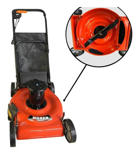 Imagen 2 de 2 de Cortadora de pasto eléctrica Nober RS 530 con bolsa recolectora de 1.5 hp y 220V color naranja/negro