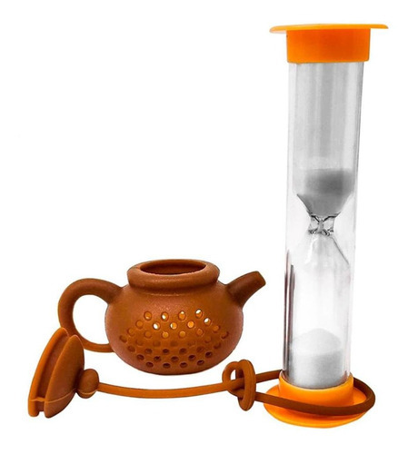 Conjunto De Chá Com Timer Silicone Marrom - Prana