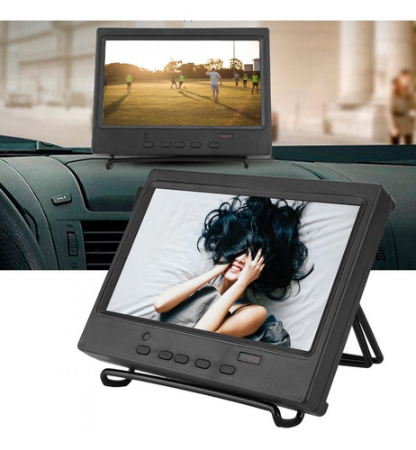 7in Lcd Ctv Monitor De Coche 16:9 Pc Pantalla Av/vga/hdmi 10