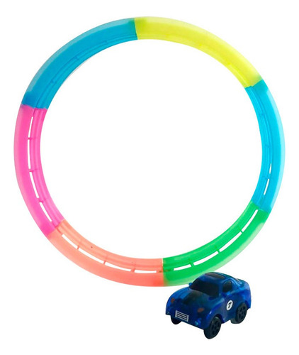 Pista Carro Movimiento Led Luminosa Niños Diversion Rueda Color Colores Fluorescentes