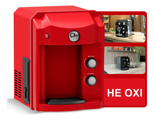 Purificador De Água Gelada Alcalina Ionizada Ozônio He Oxi Cor Vermelho 127v