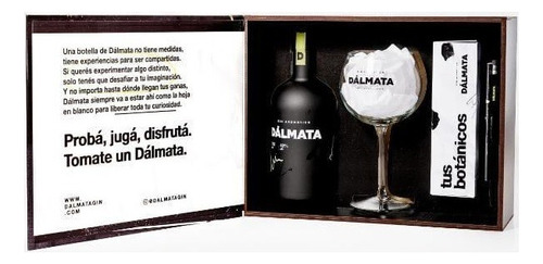 Estuche Gin Dalmata Black Experimental + Copa + Botanicos