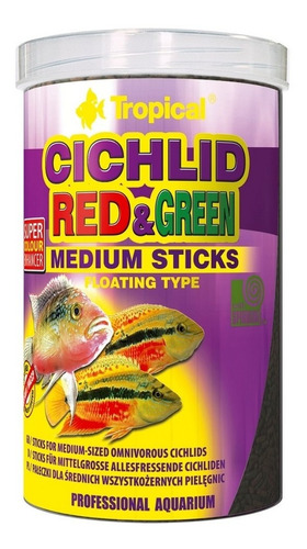 Tropical Ração Cichlid Red&green Medium Sticks 1000ml 360g
