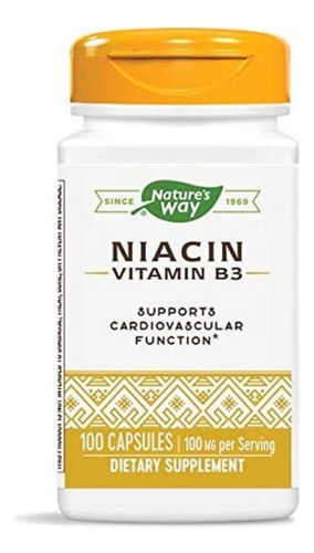 Niacina Vitamina B3 Nature´s Way 100 Mg 100 Cápsulas Eg Nn1 Sabor Sin Sabor