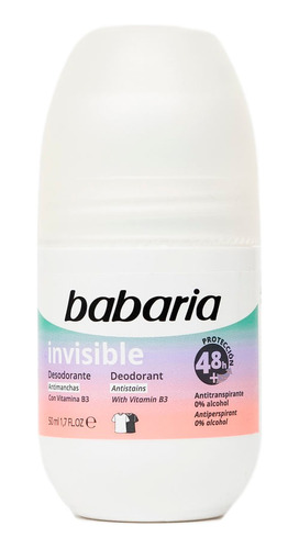 Desodorante Babaria Invisible Vitamina B3 Roll On X 50ml