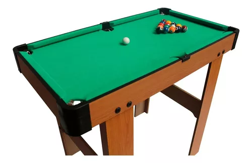 Jogo mesa mini bilhar sinuca snooker 69 x 36 x 19cm completo