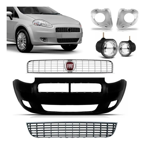 Kit Parachoque Dianteiro Fiat Punto 2008 2009 2010 2011 2012