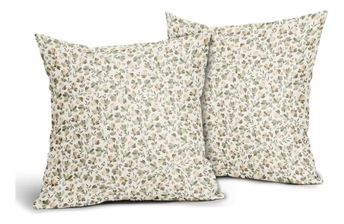 Juego De 2 Fundas De Almohada Con Flores Vintage 45x45 Cm