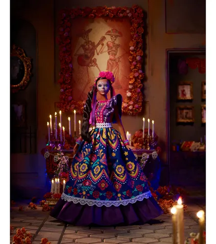 Muñeca Barbie Del Día De Muertos 2022 Con Un Volante Tradici