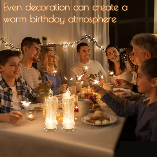 Para Kit De 2 Velas Led Decorativas Medianas Con Llama Y
