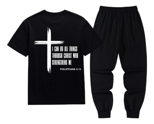 Camiseta De Verano Con Pantalones Largos Scripture, Conjunto
