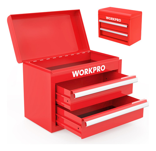 Workpro Mini Caja De Herramientas De Metal Con 2 Cajones Y A