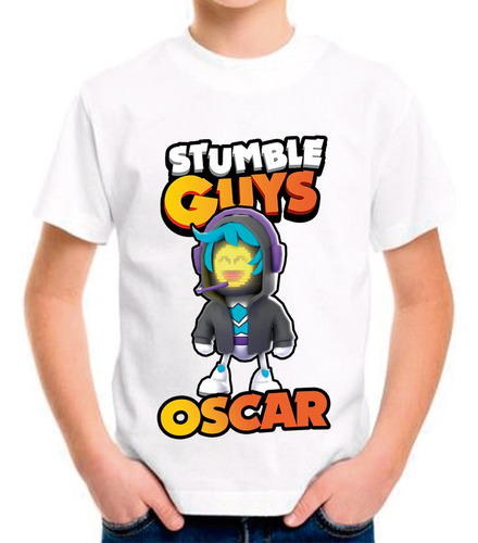 Playera Stumble Guys Para Niños Personalizada Con Tu Nombre 