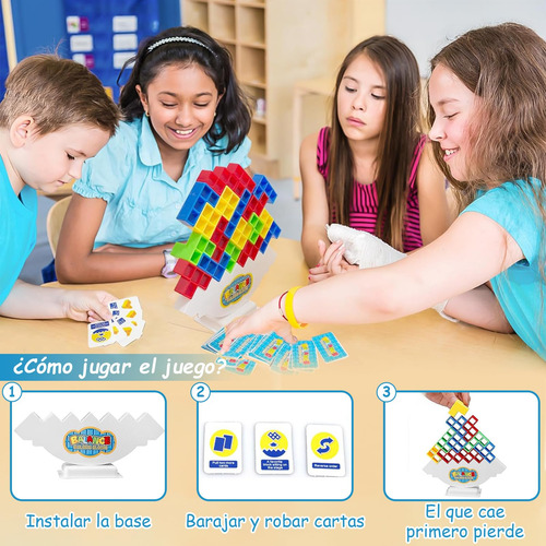 Juego Tetra Tower Game Balance, 64 Pcs De Tetris, Stack