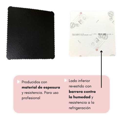 10 Discos Base Cakeboards Cuadrada Ultrafest 32cm Negro