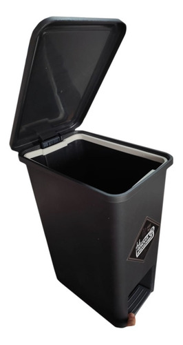 Imagen 2 de 7 de 2 Papeleras 12 Litros Pedal Cuadrada Con Sujetador De Bolsa