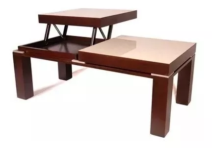 Mensula Bisagra Elevable Para Mesa Ratona 380 Mm Par 80kg