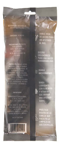 Rastrillo Xpert Basic 2 Hojas Cabeza Móvil Hombre Bolsa con 10 Piezas