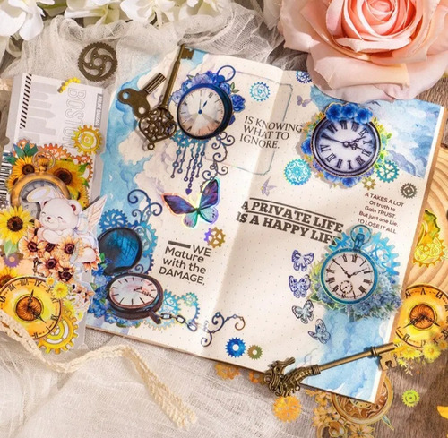 Juego De Pegatinas De Flores Vintage