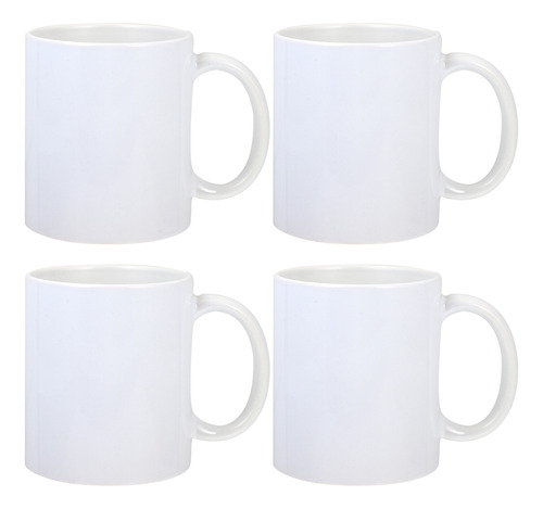 Taza Blanca De Sublimación Europea Y Americana, 4 Unidades