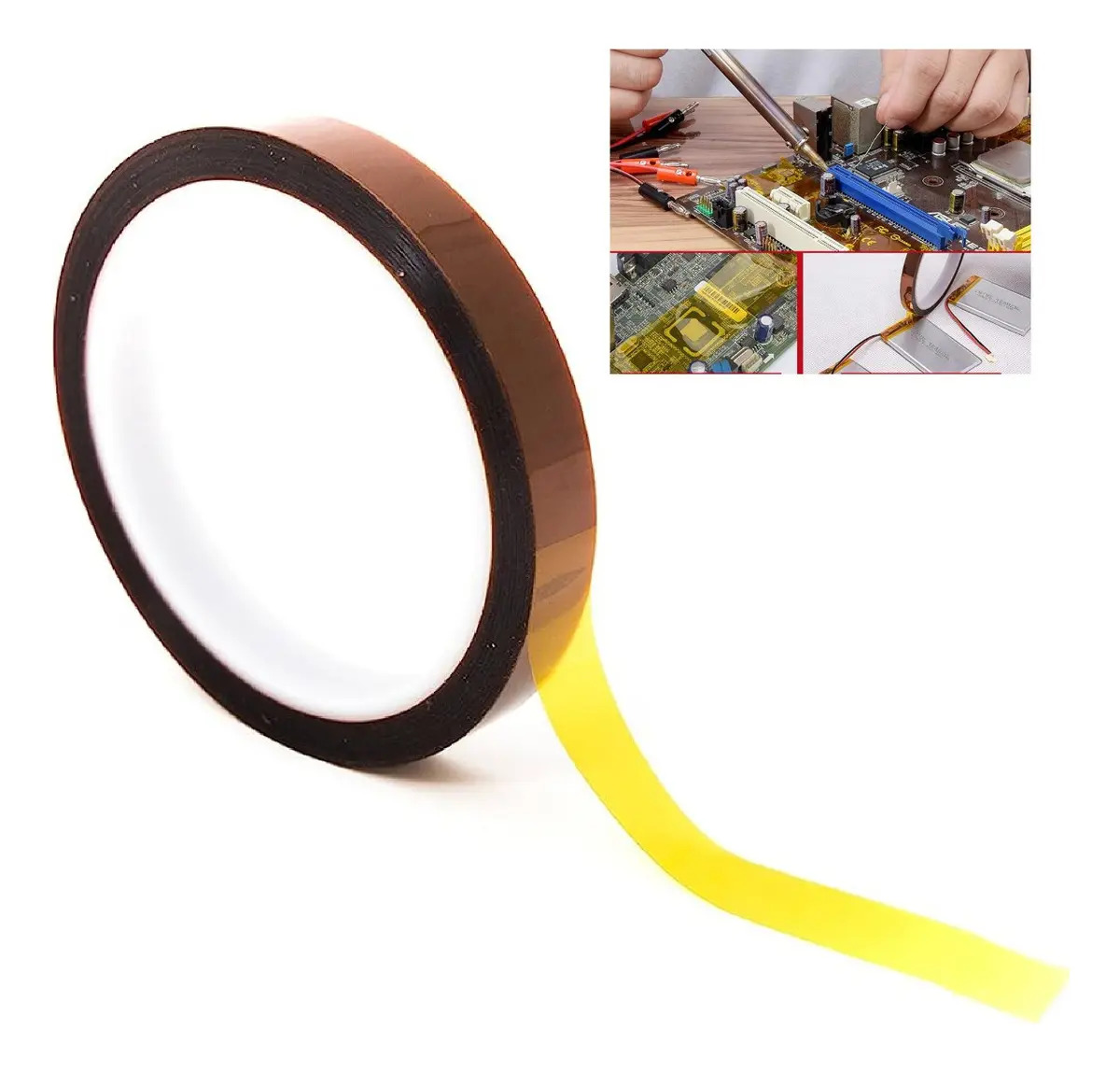 Cinta Kapton, Aislamiento Térmico 33 M X 1 Cm Nioval 1127 Color Transparente