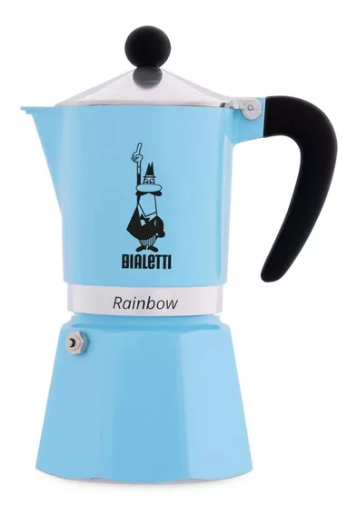 Cafetera Bialetti Rainbow 3 Cups manual azul italiana
