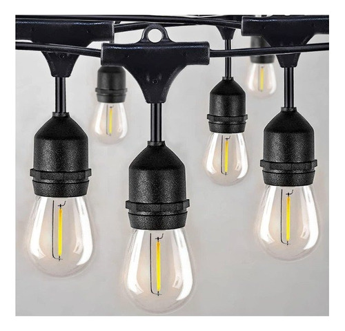 Guirnalda Led 10 Metros Panel Solar Con 10 Ampolletas Led Luces Cálida