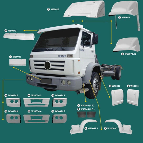 Kit Pisadera Estribo Superior Der/izq P/vw Titan/worker Bl