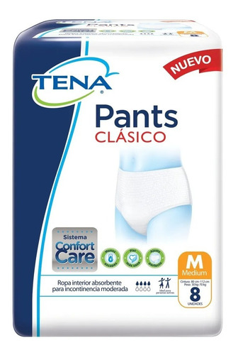 Tena Clásico M 3 X 8 (24 Unid) Unisex Ropa Int. Desc. Adulto