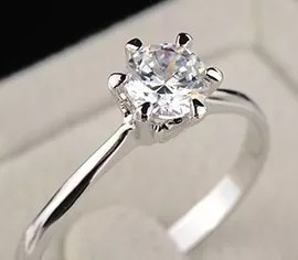 Anel Solitário Prata De Lei950 Noivado Casamento Aniversario