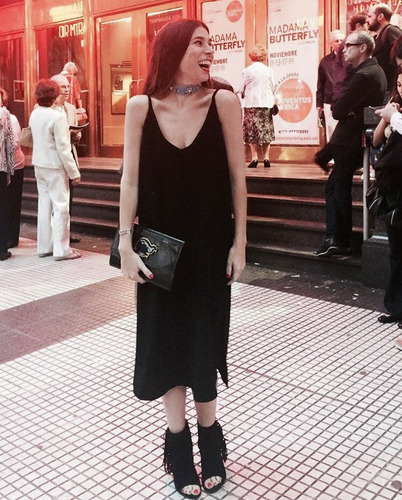 Vestido Negro Largo Escote V De Bachino Talle M / Zara Mango