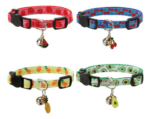 Superbuddy Collares Para Gatos Con Campana, Paquete De 4 Col