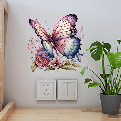 De Calcomanías De Pared De Mariposas Y Flores, De Pared De
