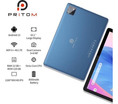 Pritom Tab12 10 Android 13 Tablet 5g Wifi, 12 Gb De Ram (6