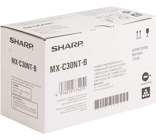 Cartucho Toner Sharp Mx-c300 Mx-c250 Mxc300 Mx-c30nt-b Black